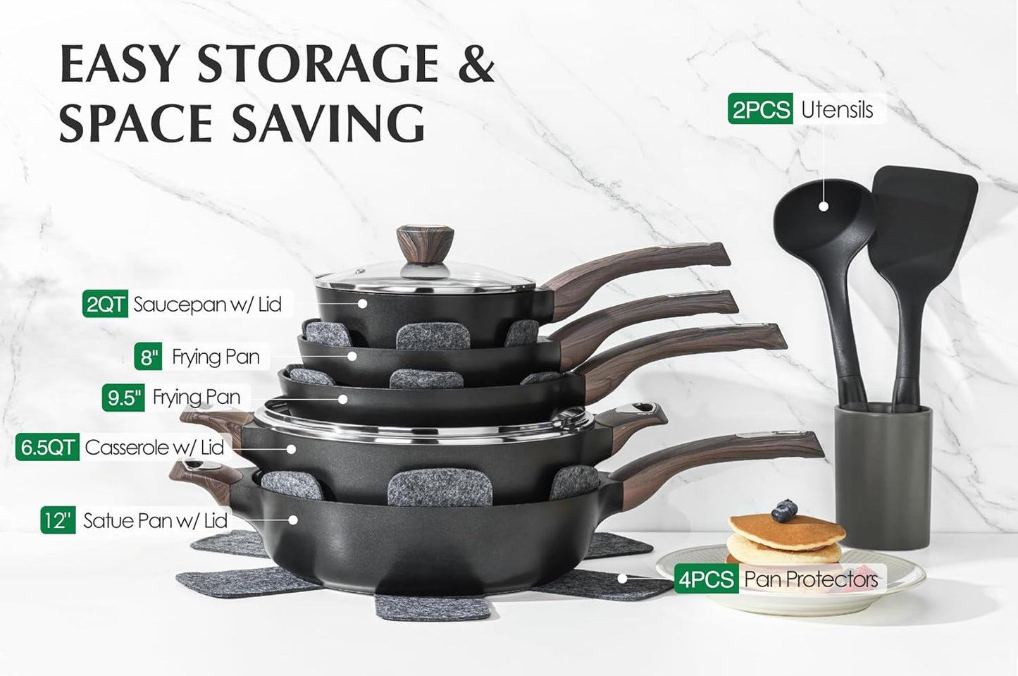 Ceramic Pots and Pans Set