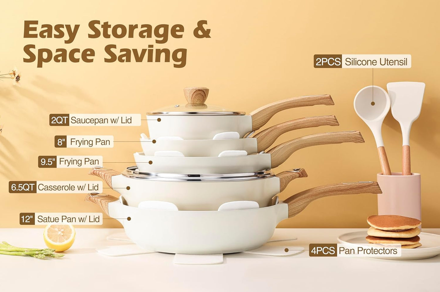 Ceramic Pots and Pans Set