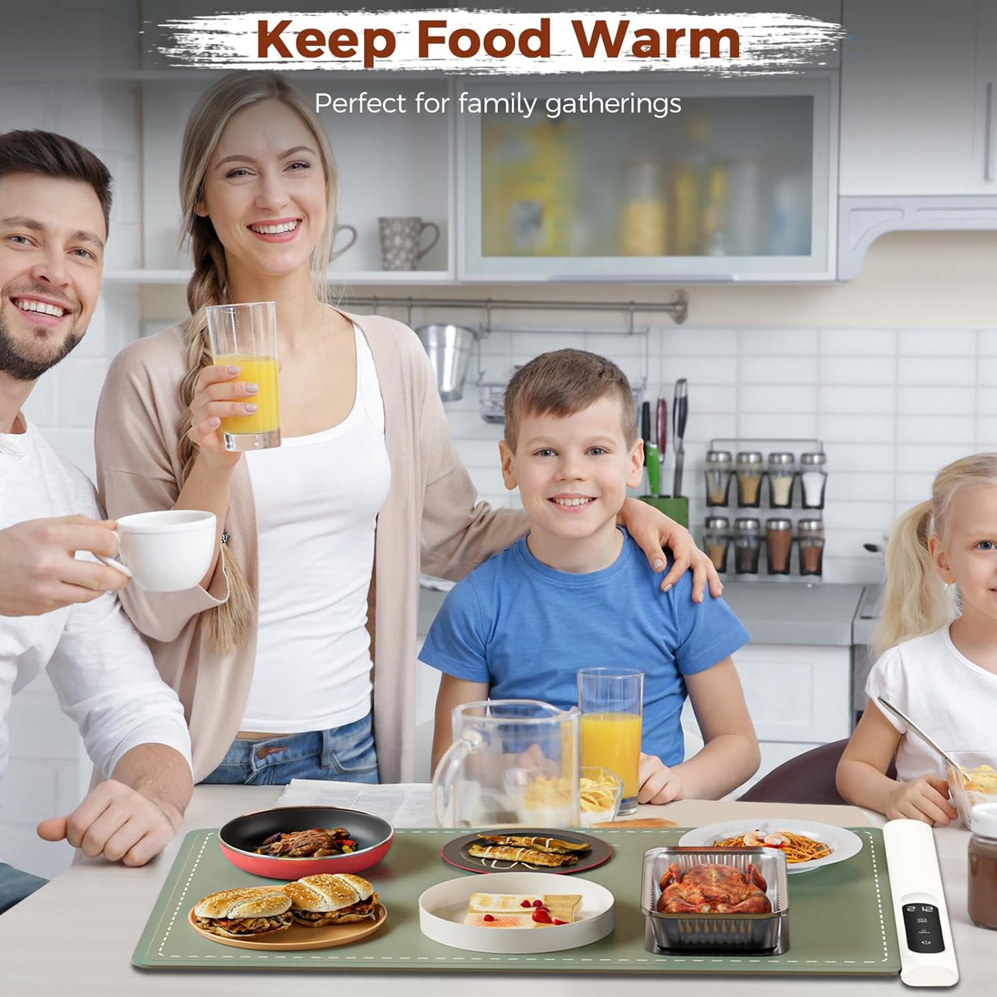 Portable Electric Food Warming Tray with Graphene Heating