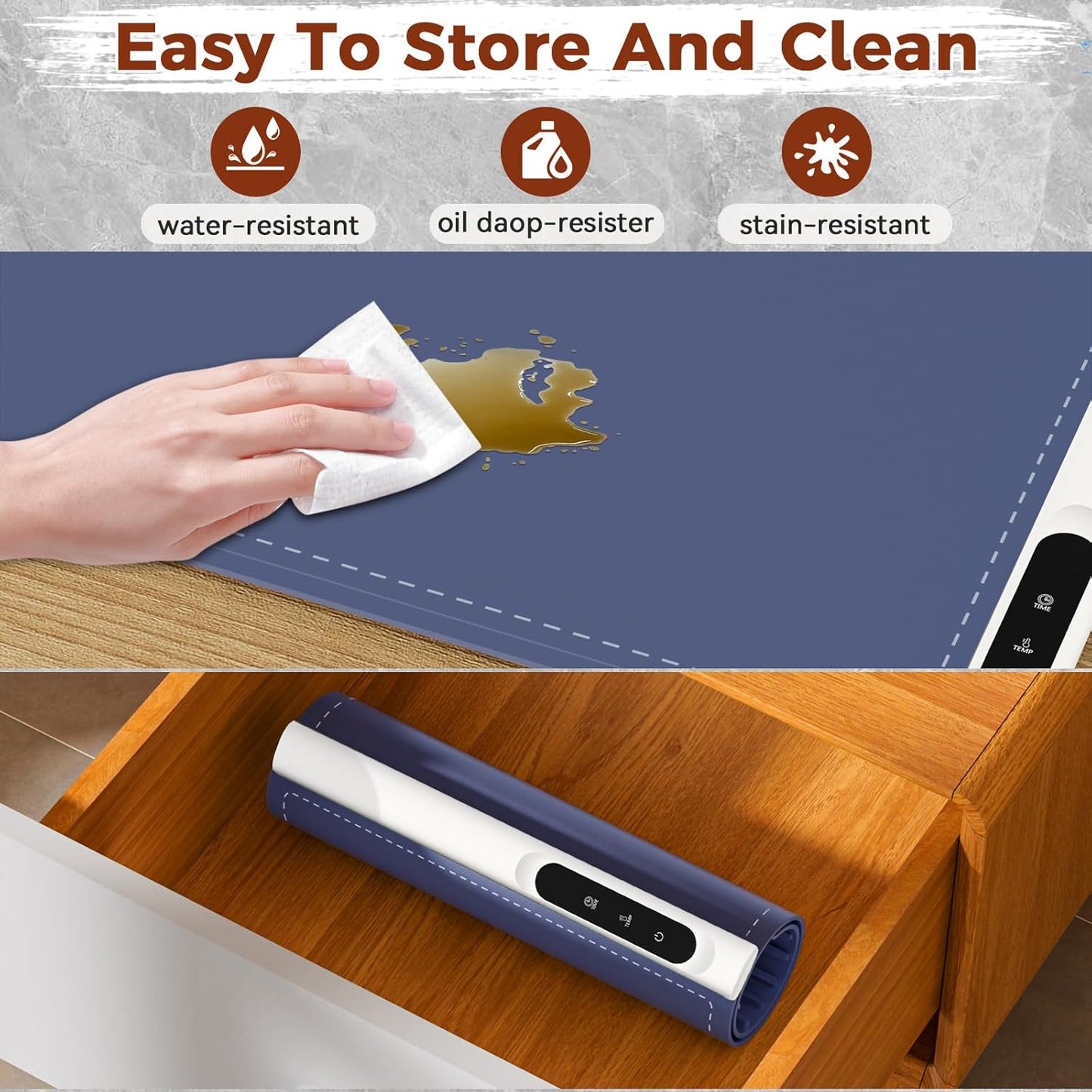 Portable Electric Food Warming Tray with Graphene Heating
