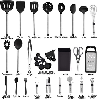 Kitchen Utensil Set-Silicone Cooking