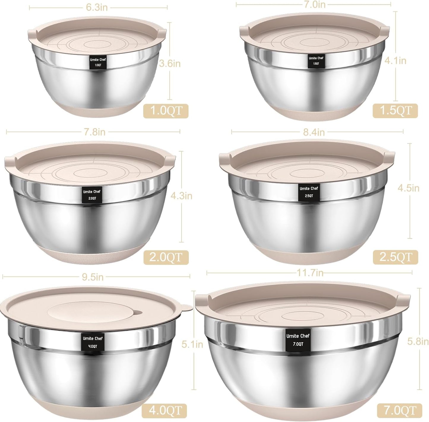 Mixing Bowls with Airtight Lids Set