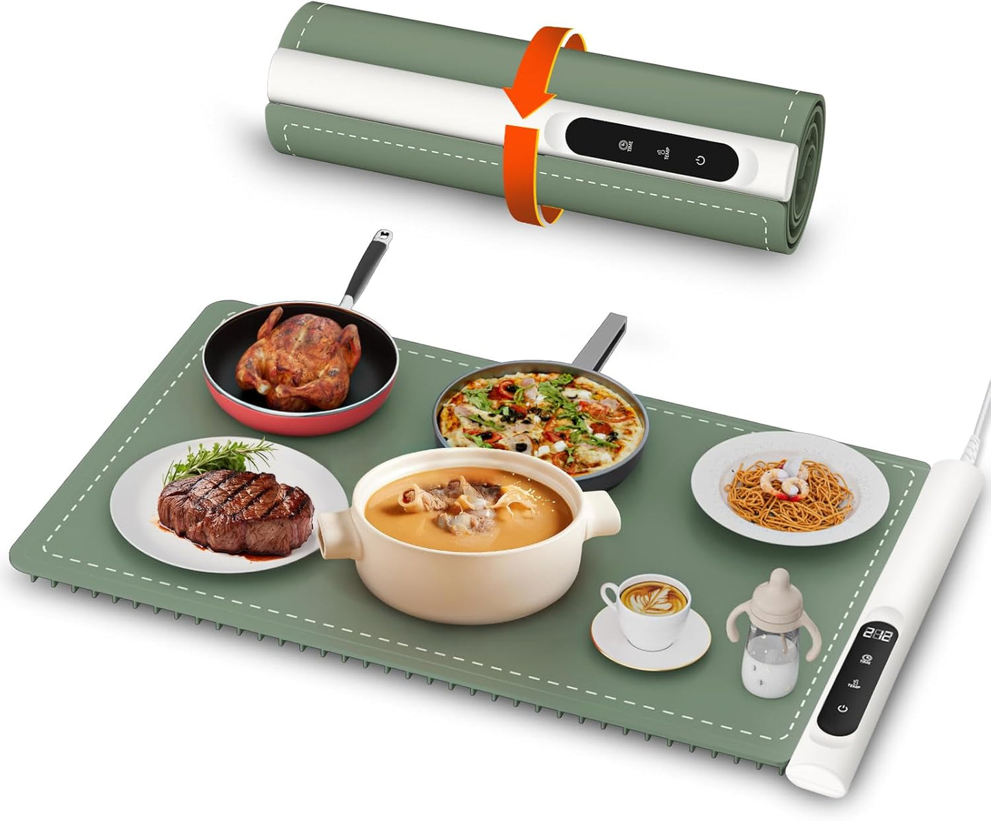 Portable Electric Food Warming Tray with Graphene Heating