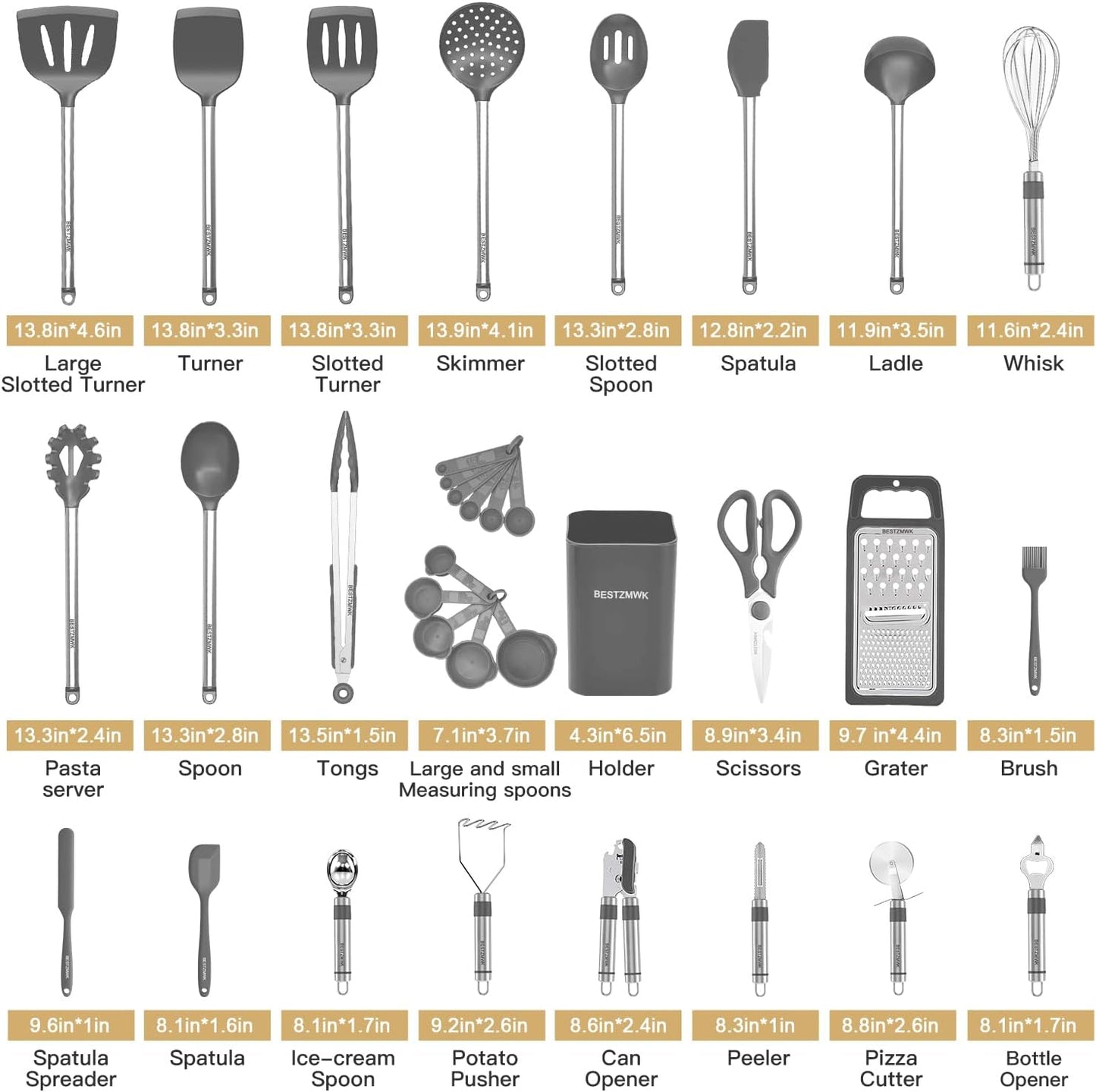 Kitchen Utensil Set-Silicone Cooking