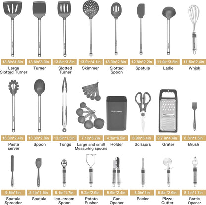 Kitchen Utensil Set-Silicone Cooking