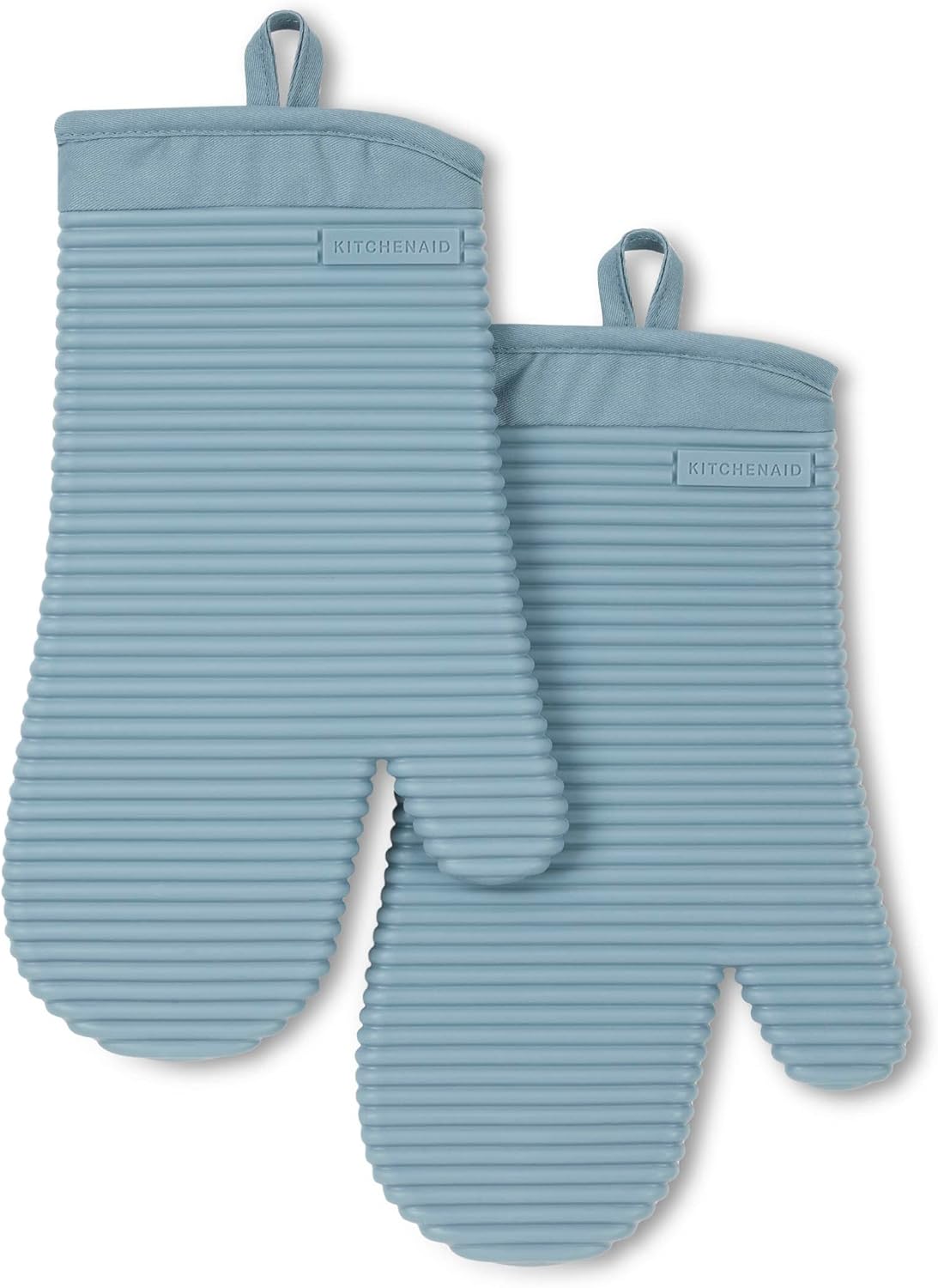 Ribbed Soft Silicone Oven Mitt Set