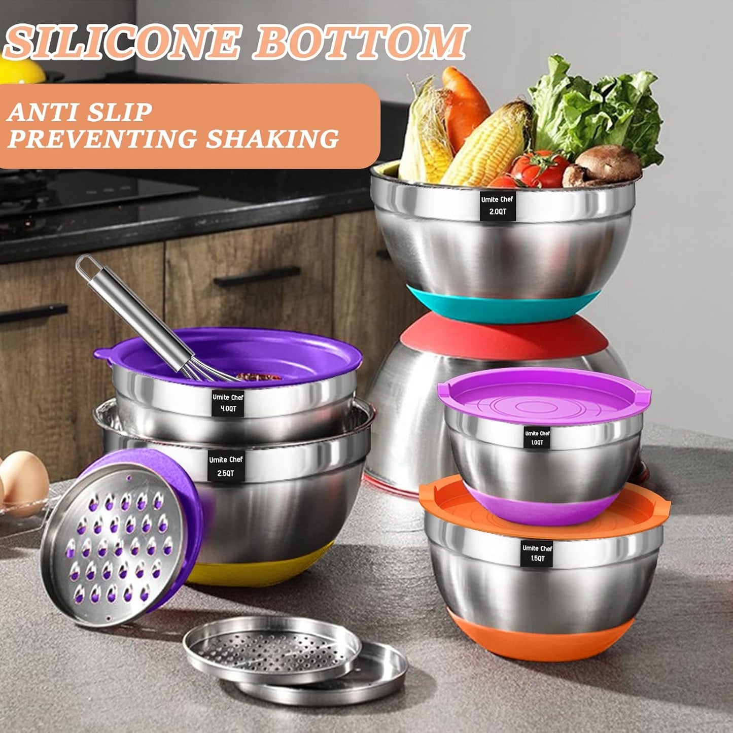 Mixing Bowls with Airtight Lids Set