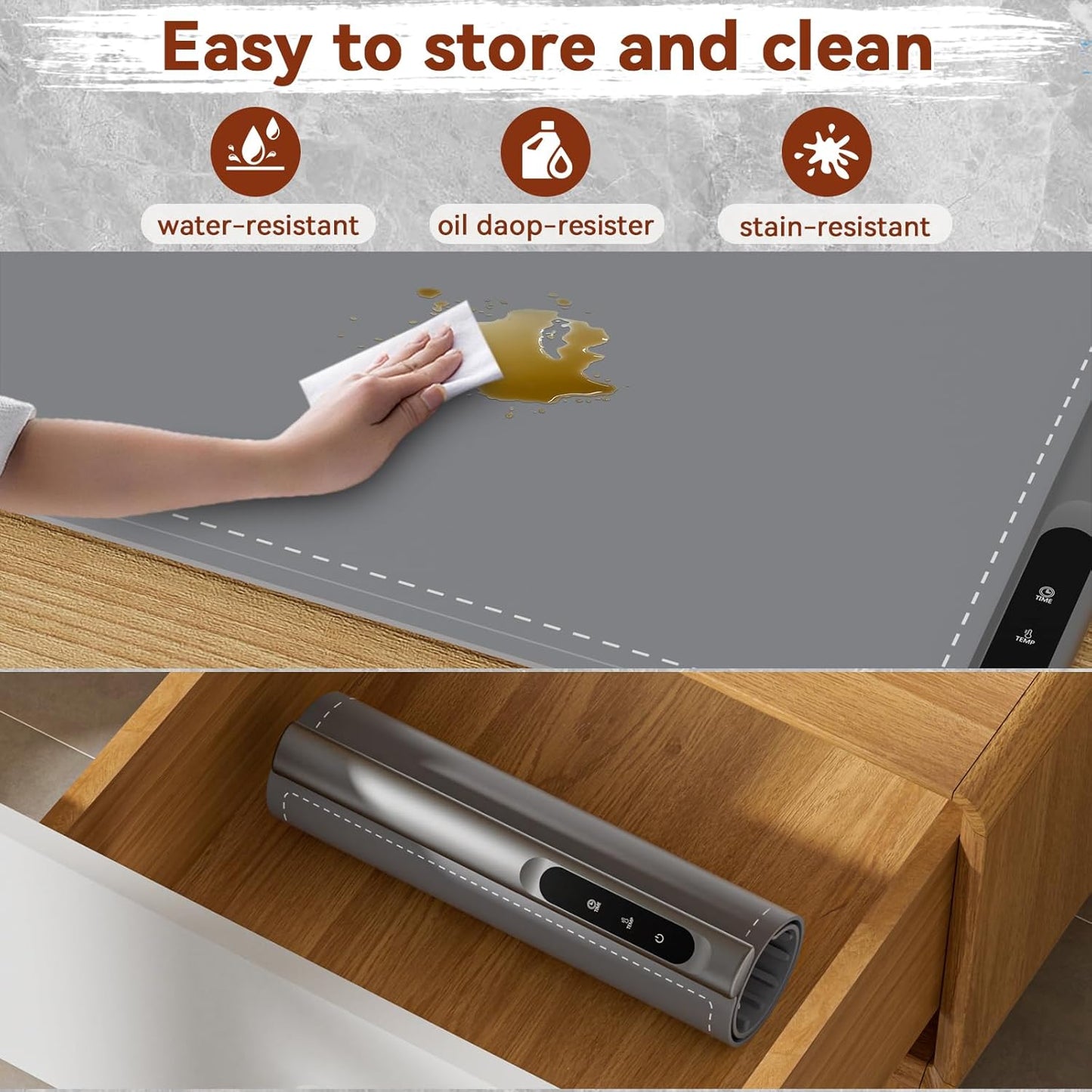 Portable Electric Food Warming Tray with Graphene Heating