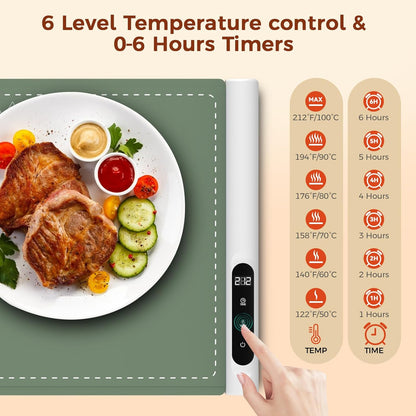 Portable Electric Food Warming Tray with Graphene Heating