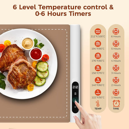 Portable Electric Food Warming Tray with Graphene Heating