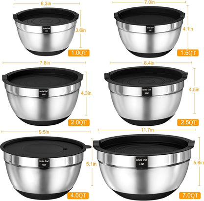 Mixing Bowls with Airtight Lids Set