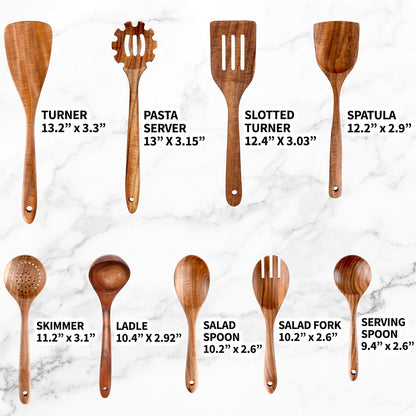 Smooth Finish Teak Wooden Utensils for Cooking