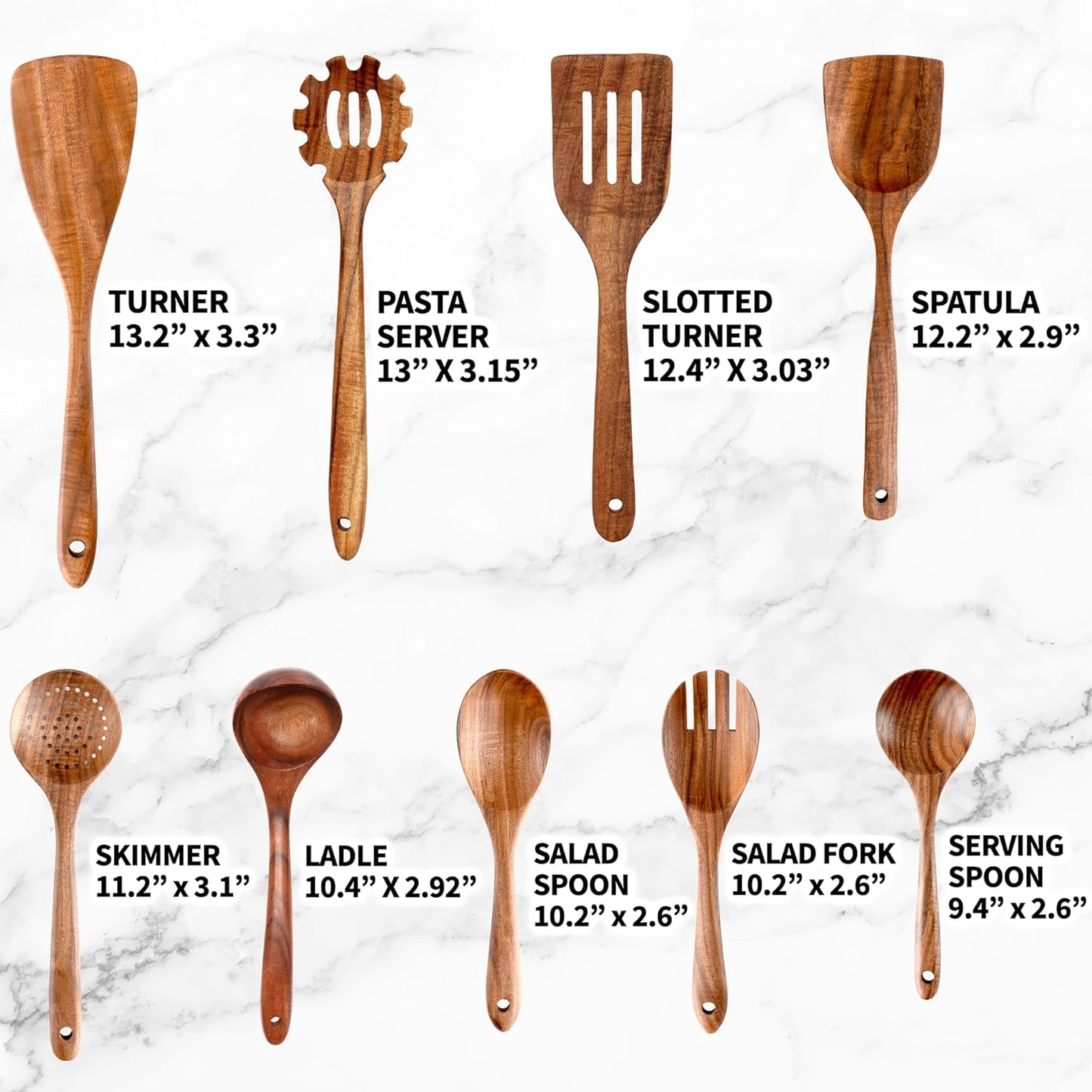 Smooth Finish Teak Wooden Utensils for Cooking