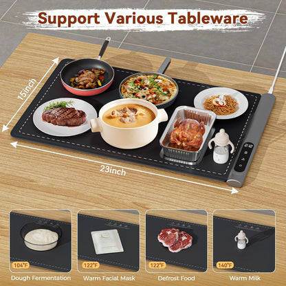 Portable Electric Food Warming Tray with Graphene Heating