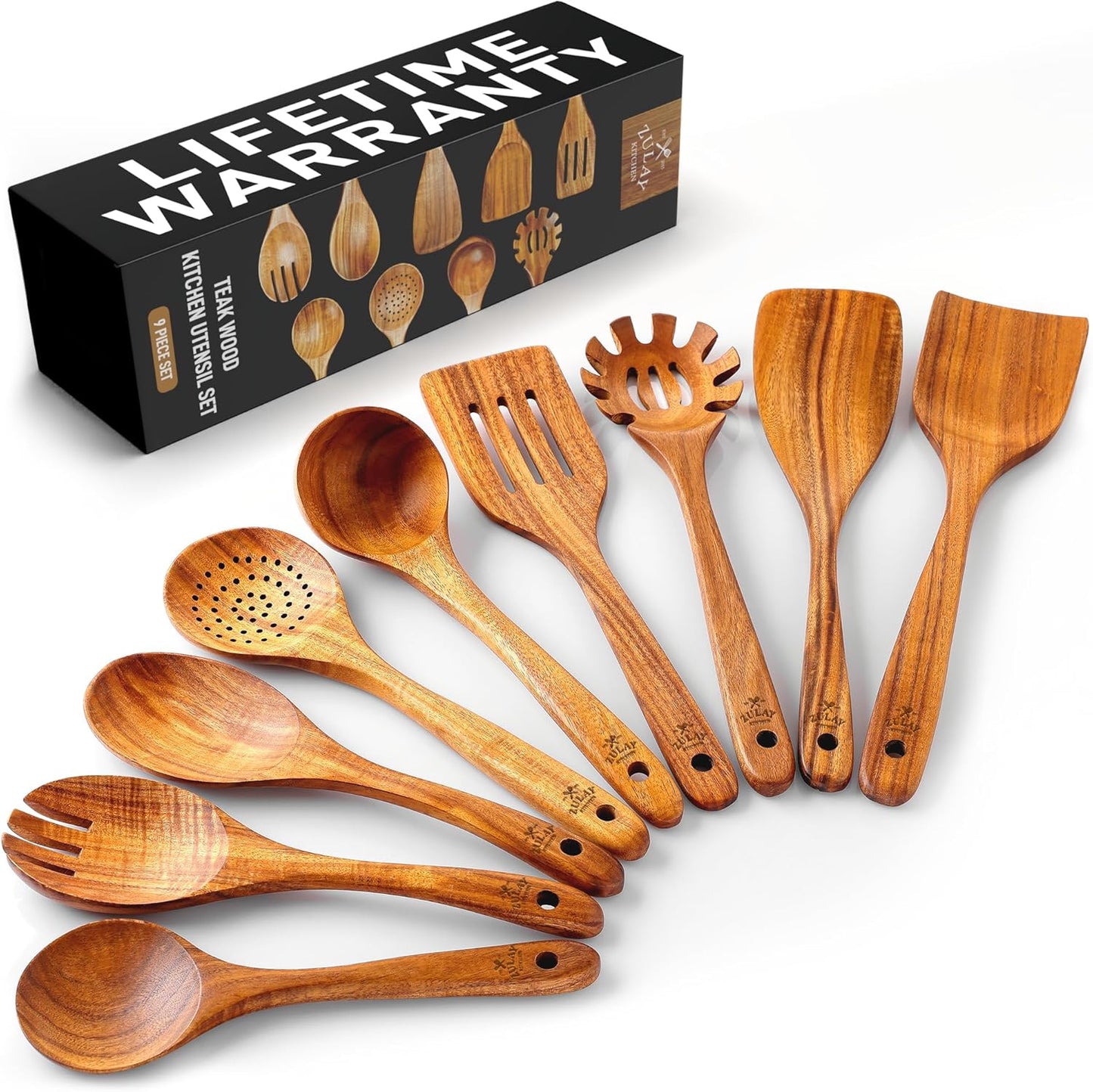 Smooth Finish Teak Wooden Utensils for Cooking