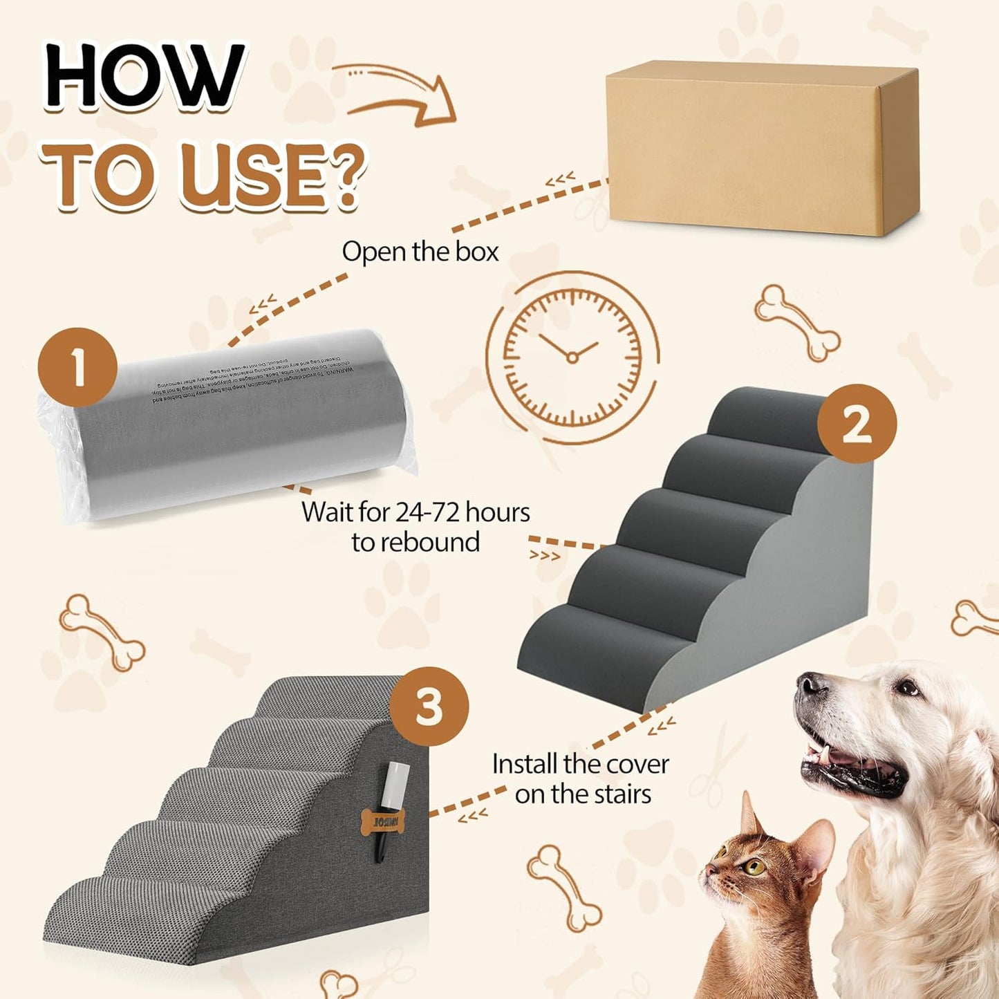 Dog Stairs Ramp for Beds Couches