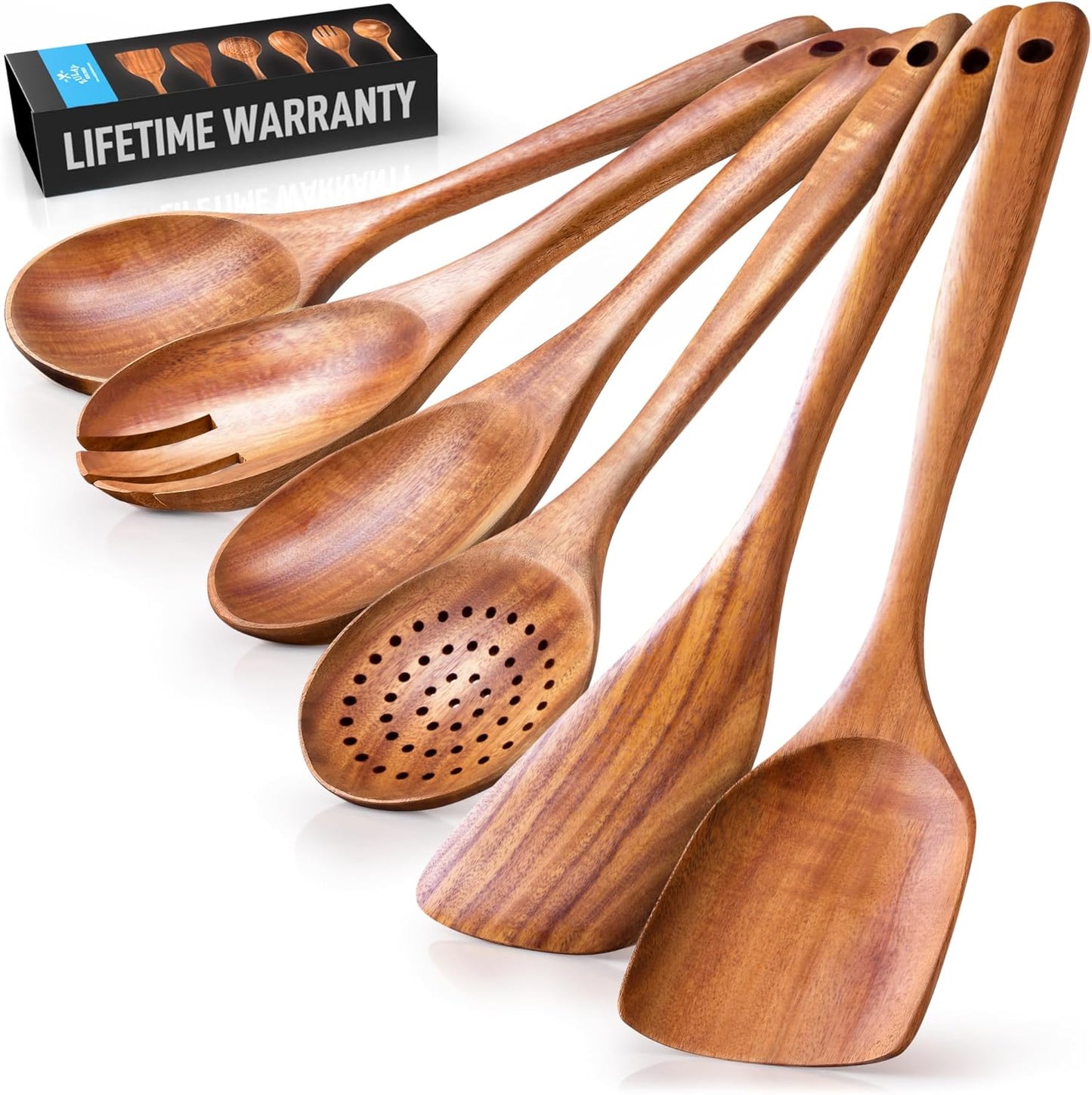 Smooth Finish Teak Wooden Utensils for Cooking