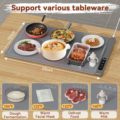 Portable Electric Food Warming Tray with Graphene Heating