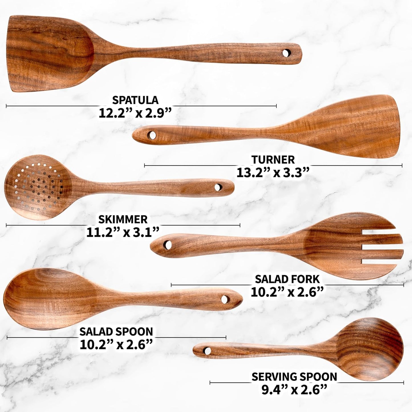 Smooth Finish Teak Wooden Utensils for Cooking