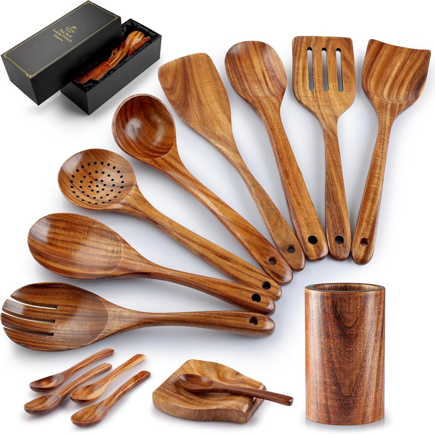 Smooth Finish Teak Wooden Utensils for Cooking