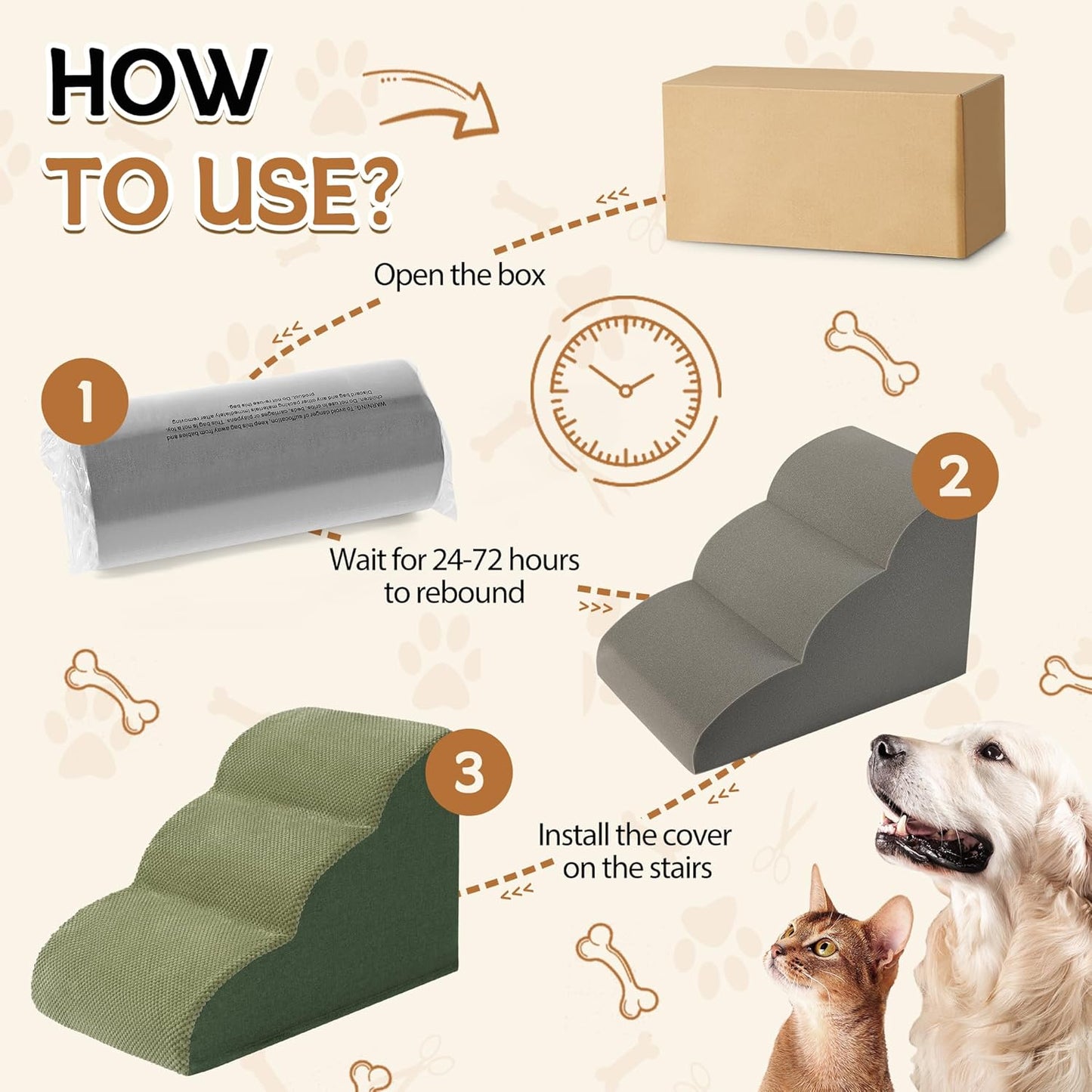 Dog Stairs Ramp for Beds Couches