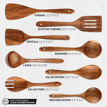 Smooth Finish Teak Wooden Utensils for Cooking
