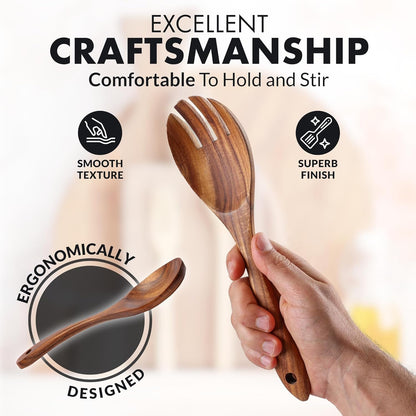 Smooth Finish Teak Wooden Utensils for Cooking