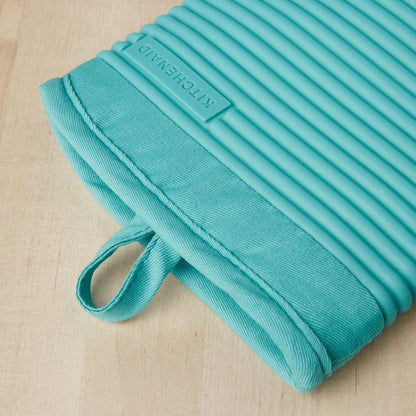 Ribbed Soft Silicone Oven Mitt Set
