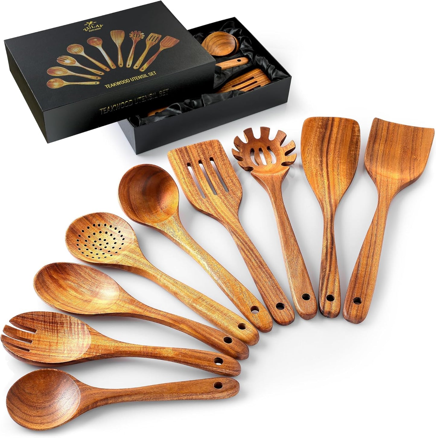Smooth Finish Teak Wooden Utensils for Cooking