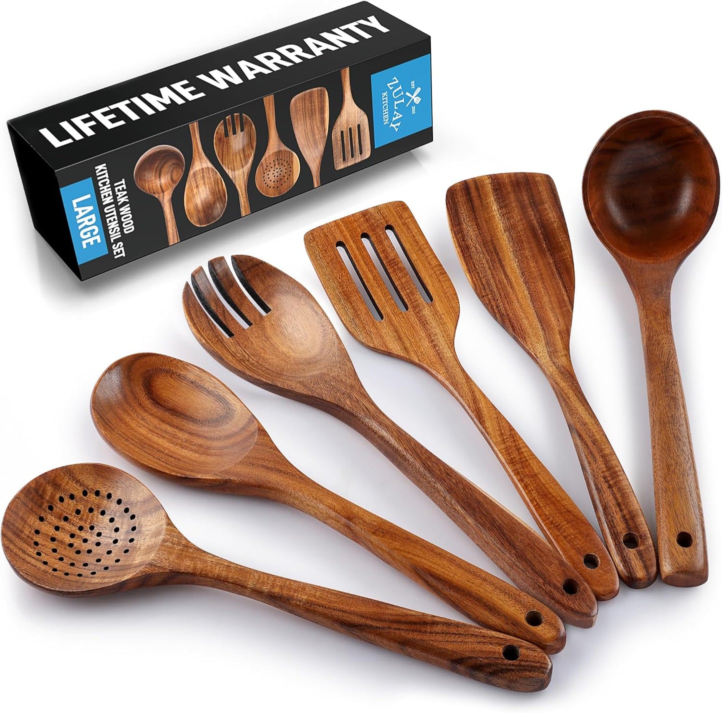 Smooth Finish Teak Wooden Utensils for Cooking