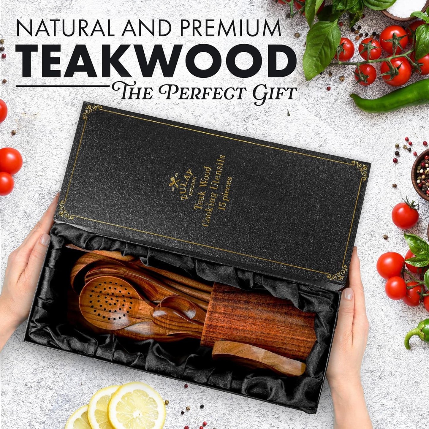 Smooth Finish Teak Wooden Utensils for Cooking