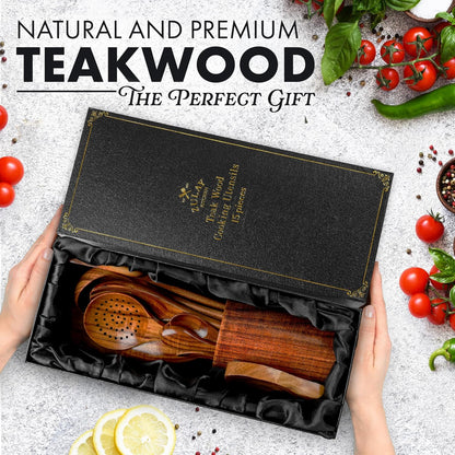 Smooth Finish Teak Wooden Utensils for Cooking